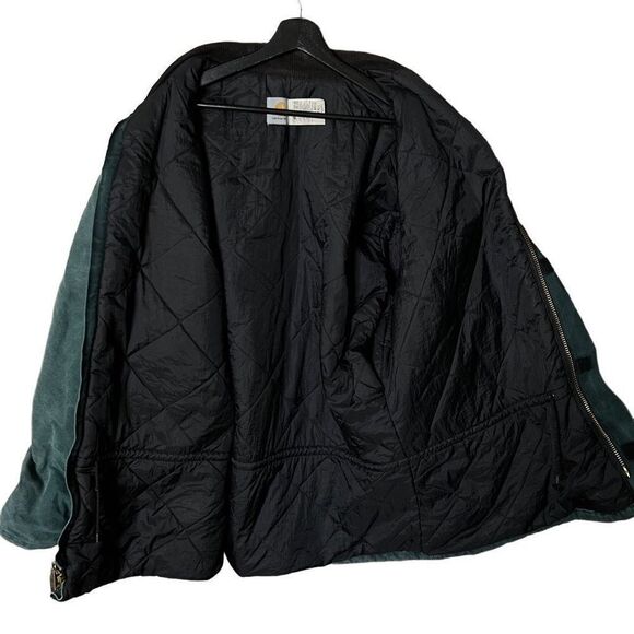 VTG USA Carhartt Quilt Lined Green Coat XL - Picture 9 of 9